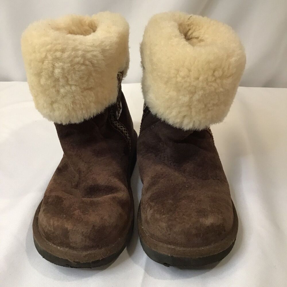 UGG Womens Brown Suede Metro Tas Shearling-Lined Ankle Boots Size 6